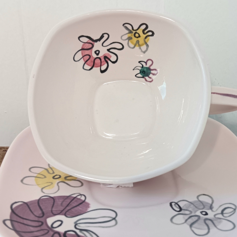 Red Wing Pottery Concord Fantasy Cup And Saucer